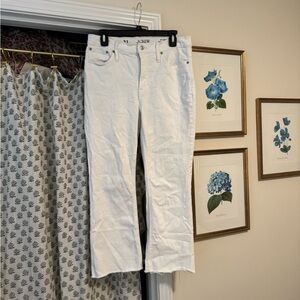 J. Crew White 9” Demi Boot Crop Jeans